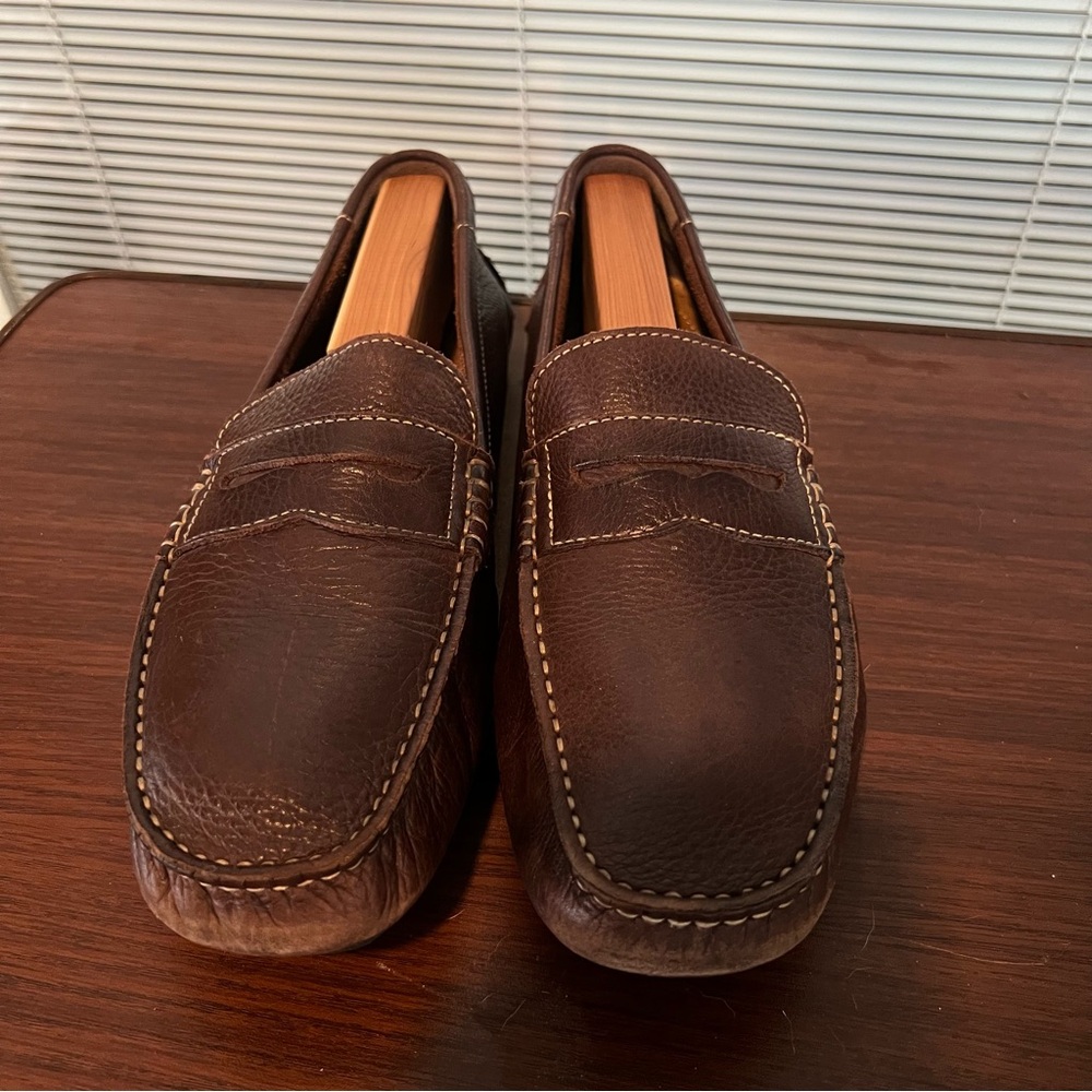 Bass Brown Leather Penny Loafers Moccasin-Style